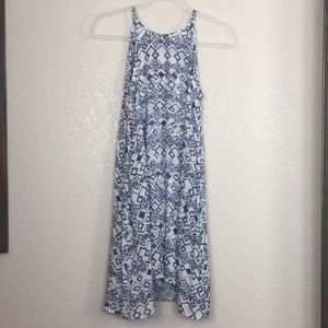 Anthro Cloth & Stone Blue White Halter Dress S